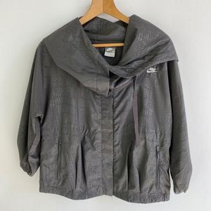 NIKE Gray Pattern Track Zip Hoodie